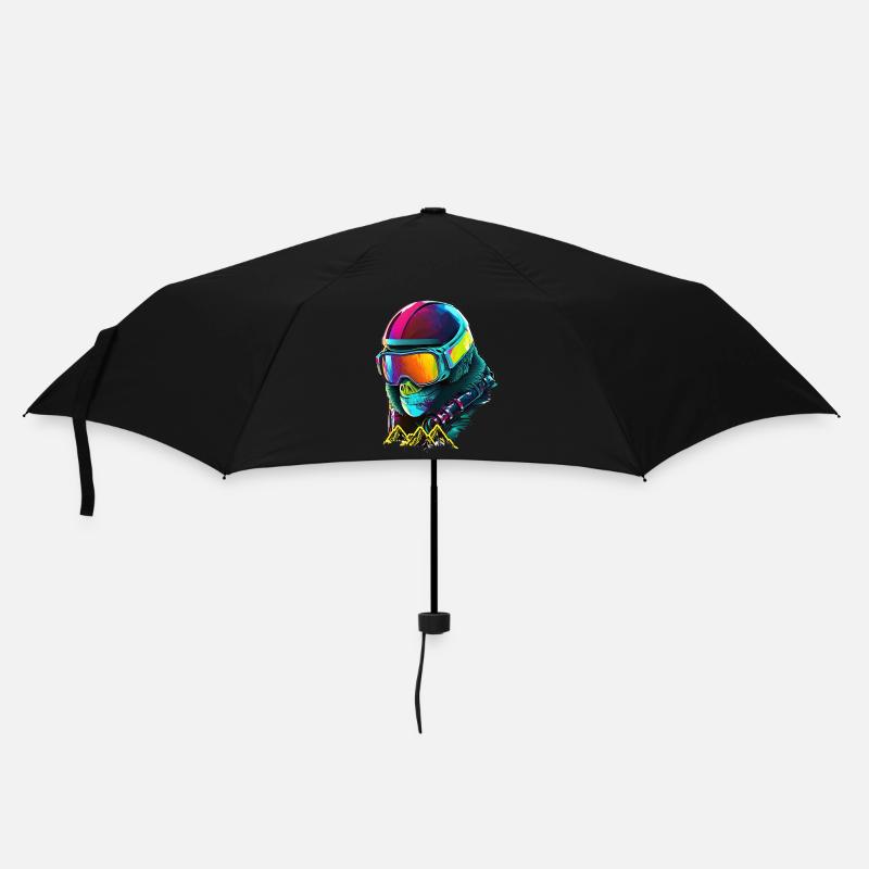 Skieur gorille cool - Parapluie standard - noir