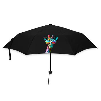 Fun Color Giraffe with Sunglasses - Umbrella (small) - black - Front