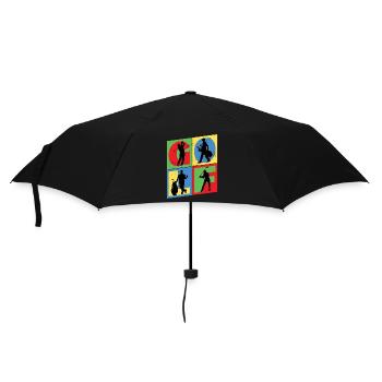 Golf Golfen Golfspieler Sport Hobby Club Vintage - Regenschirm (klein) - Schwarz - Vorne
