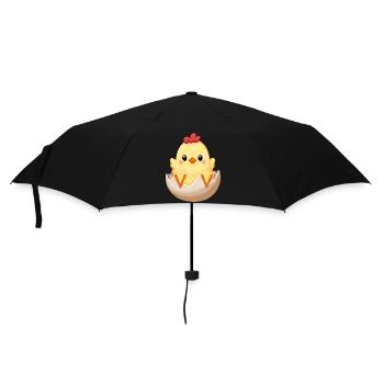 Cute Chick Chicken in Egg Cuddly Design - Umbrella (small) - black - Front
