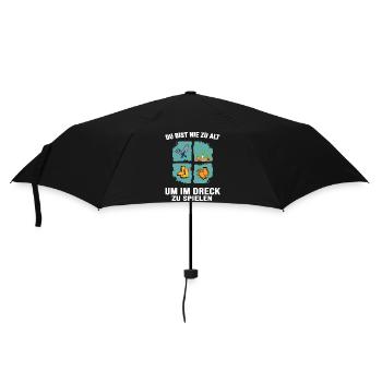 Garten Gärtner Gartenarbeit "im Dreck spielen" - Regenschirm (klein) - Schwarz - Vorne