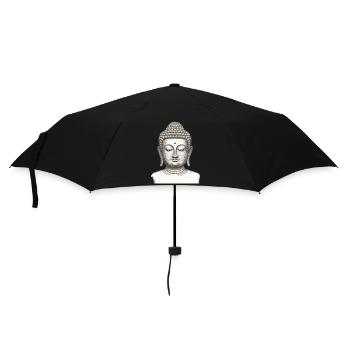 BUDDHA-ZEN-MEDITATION - Regenschirm (klein) - Schwarz - Vorne