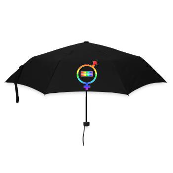 Gender Symbol LGTBQ+ Regenbogen - Regenschirm (klein) - Schwarz - Vorne