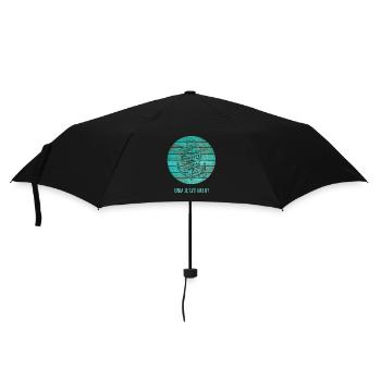 Im Norden geboren und jetzt hier - Regenschirm (klein) - Schwarz - Vorne