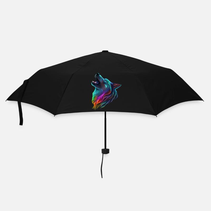 Wolf - Regenschirm (klein) - Schwarz