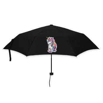 Magisches Fabelwesen Geschöpf der Reinheit Einhorn - Regenschirm (klein) - Schwarz - Vorne