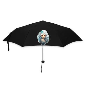 Magicien de cristal avec une chemise de jeu de rôle aux cheveux blancs - Parapluie standard - noir - Devant