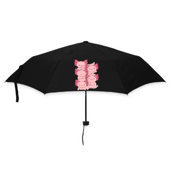 Pinkes Axolotl-Gruppendesign für Axolotl-Liebhaber - Regenschirm (klein) - Schwarz - Vorne