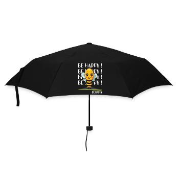 Niedliche Biene Be Happy - Regenschirm (klein) - Schwarz - Vorne
