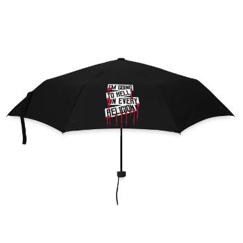 I'm Going To Hell In Every Religion Atheist Joke - Umbrella (small) - black - Front