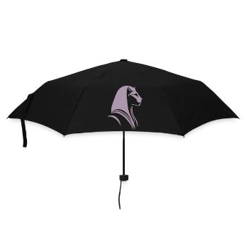 Katze Ägypten Pharao Silhouette - Regenschirm (klein) - Schwarz - Vorne