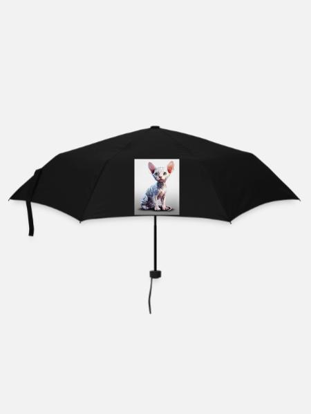 Sphynx Chat porcelaine - Parapluie standard - noir