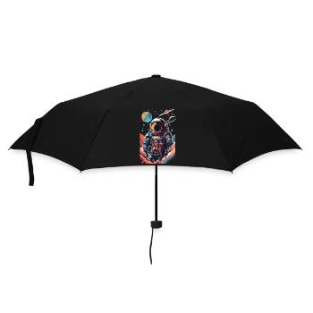 Astronaute cool dans l’espace - Parapluie standard - noir - Devant