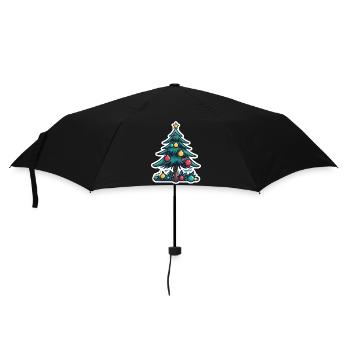 Weihnachtsbaum Weihnachten Zeichnung - Regenschirm (klein) - Schwarz - Vorne