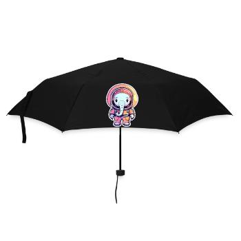 Elephant Astronaut Illustration - Umbrella (small) - black - Front
