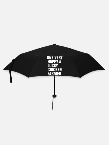 one very happy and lucky chicken farmer - Umbrella (small) - black