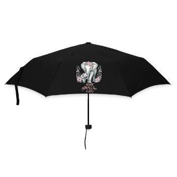Best Mom Ever Elephant Floral Crown Motherhood - Umbrella (small) - black - Front