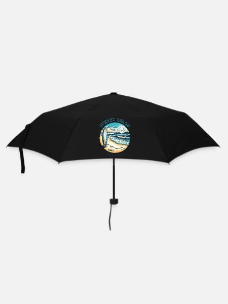 Sunset Beach Surfing Vibes - Regenschirm (klein) - Schwarz