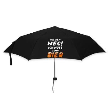 Aus dem Weg ich muss zum Bier Herrentag Design - Regenschirm (klein) - Schwarz - Vorne