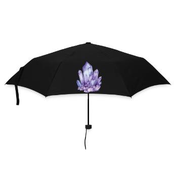Lila Kristall Gruppe - Regenschirm (klein) - Schwarz - Vorne