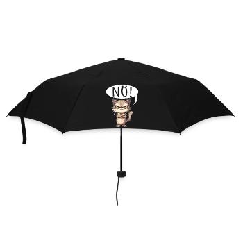 Coole Katze NÖ lustiger Spruch grummelig - Regenschirm (klein) - Schwarz - Vorne