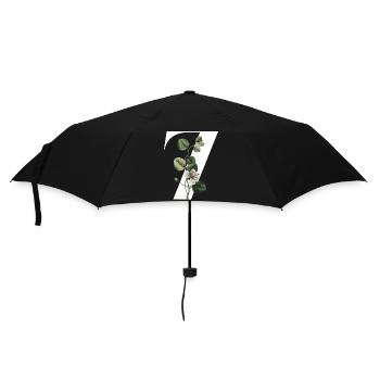 Numéro 7 floral vert -7e anniversaire floral - Parapluie standard - noir - Devant