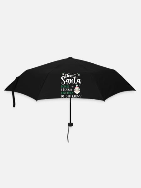 Cher Père Noël, avant que je vous explique, Que savez-vous ? - Parapluie standard - noir