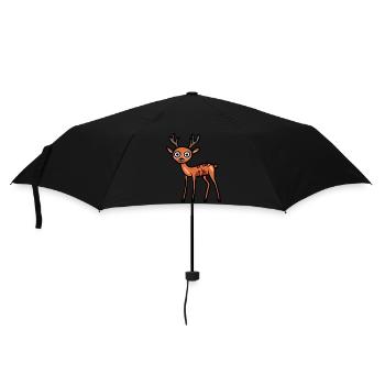 Hirsch Halloween Comic Lustig - Regenschirm (klein) - Schwarz - Vorne