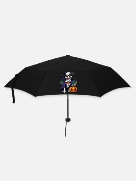 Halloween - Dog Horror with Pumpkin - Umbrella (small) - black