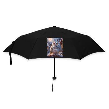 Oiseaux super mignons – Harfang des neiges - Parapluie standard - noir - Devant