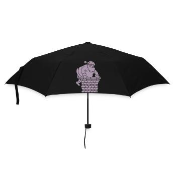 Silhouette du Père Noël Minimaliste - Parapluie standard - noir - Devant
