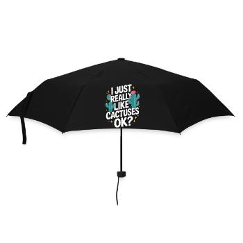 Kaktus Kakteen Wüsten Pflanze - Regenschirm (klein) - Schwarz - Vorne