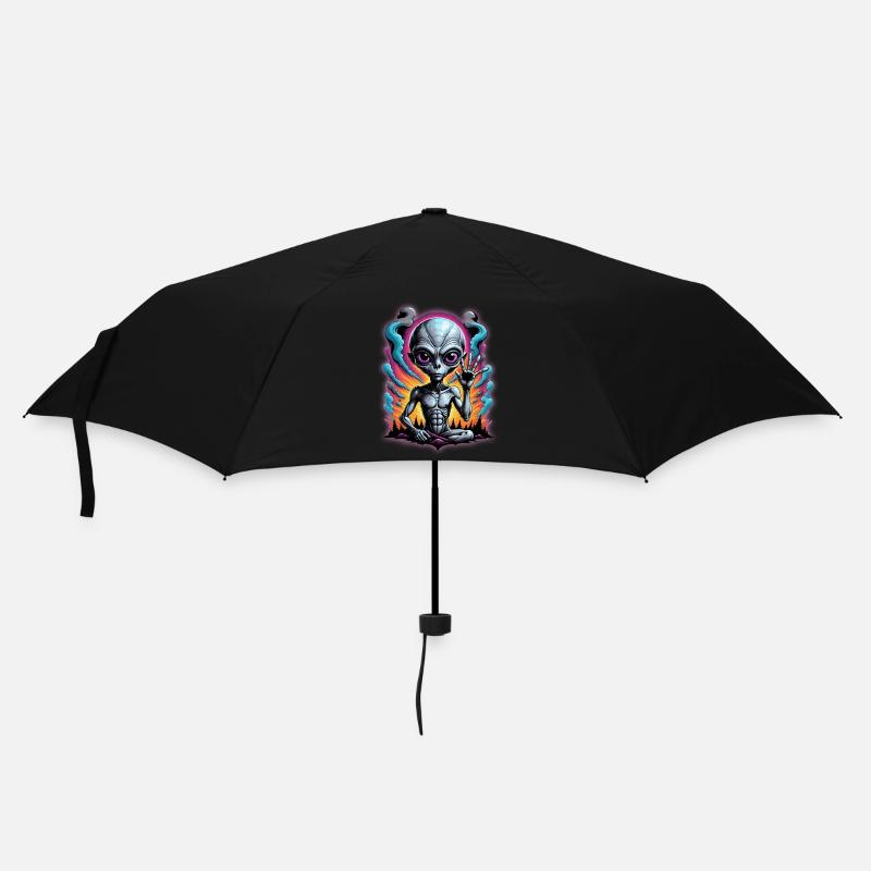 Cosmic Alien Meditation Artwork - Umbrella (small) - black