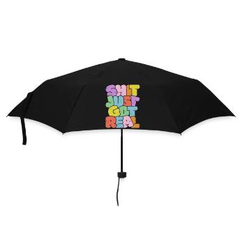Helles buntes Slang-Typografie-Design - Regenschirm (klein) - Schwarz - Vorne