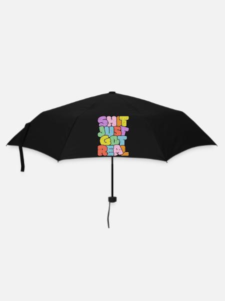 Helles buntes Slang-Typografie-Design - Regenschirm (klein) - Schwarz