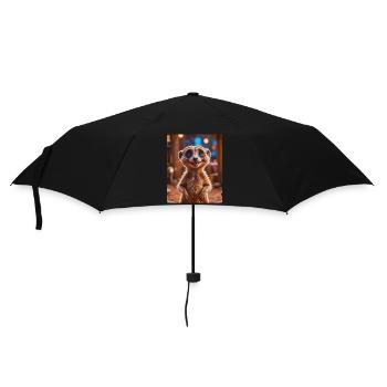 animaux africains super mignons – Meerkat - Parapluie standard - noir - Devant