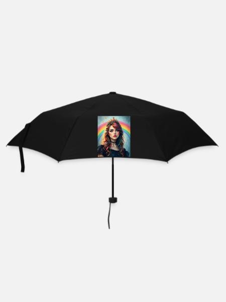 Rainbow Punk Princess - Umbrella (small) - black