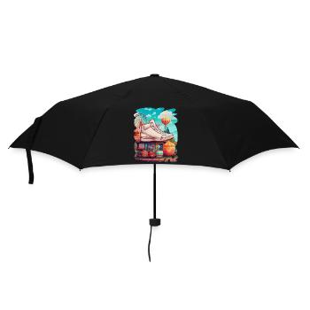 Création colorée fête foraine, jeux, bonbons - Parapluie standard - noir - Devant