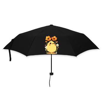 Chick, Spring, Flowers, Summer, Easter, Garden - Umbrella (small) - black - Front