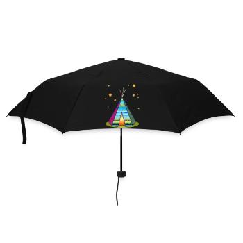 Colorful teepee tent – imaginative pattern - Umbrella (small) - black - Front
