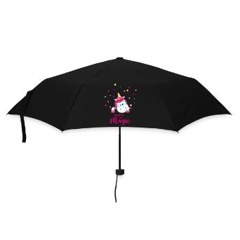 Einhorn Magie - Regenschirm (klein) - Schwarz - Vorne