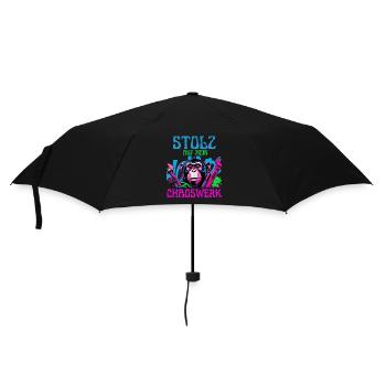 Fière de mon chaos – DIY Monkey - Parapluie standard - noir - Devant