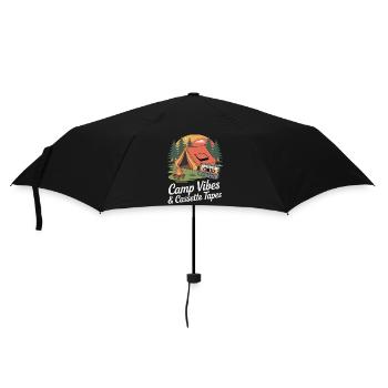 Camp Vibes & Cassette Tapes Retro Art - Umbrella (small) - black - Front