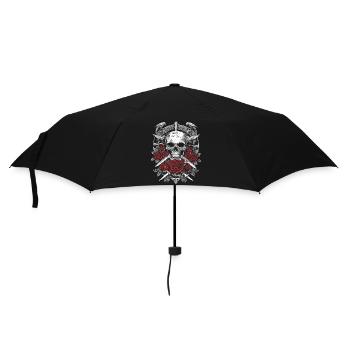 Totenkopf Totenkopf Pink Gothic Rock Metall - Regenschirm (klein) - Schwarz - Vorne