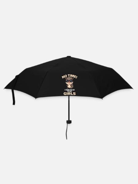 Otter - Keine Zeit ich muss zu meinen Mädels - Regenschirm (klein) - Schwarz