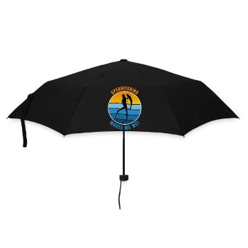 Retro-Speerfischen macht mich nass Humor Design - Regenschirm (klein) - Schwarz - Vorne