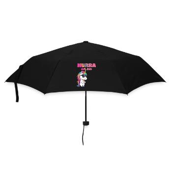 Einhorn Geburtstag  - Regenschirm (klein) - Schwarz - Vorne