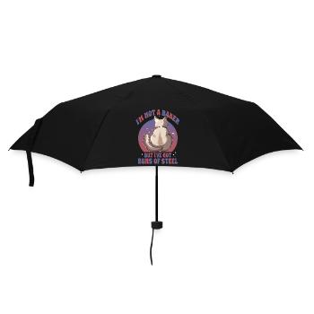 Buns of Steel Cat - Umbrella (small) - black - Front