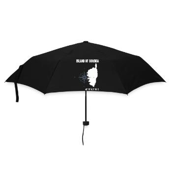 Contour de la Corse avec compas de coordonnées - Parapluie standard - noir - Devant