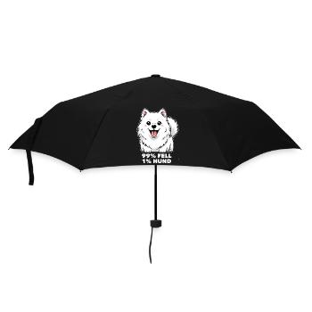Samojede 99% Fell 1% Hund Lustiger Spruch - Regenschirm (klein) - Schwarz - Vorne